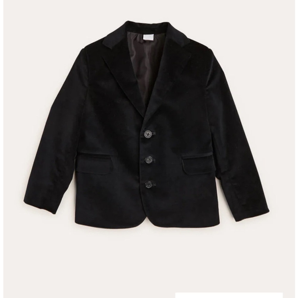 Pepa London boys Velvet Three Button Blazer Jacket In Black (8 yrs) holiday